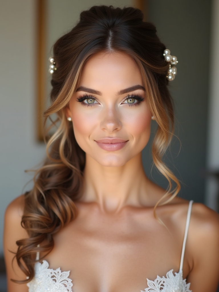 modern bridal ponytail elegance