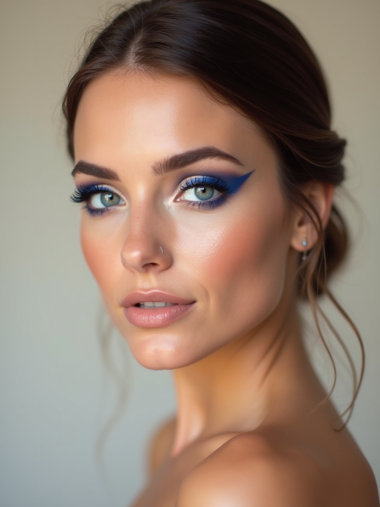 navy accents enhance blue eyes
