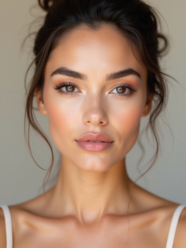neutral nude with rosy glow