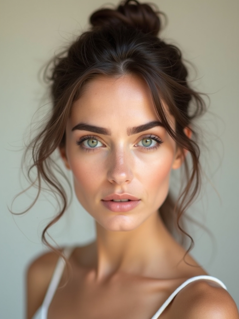 neutral shades enhance green eyes