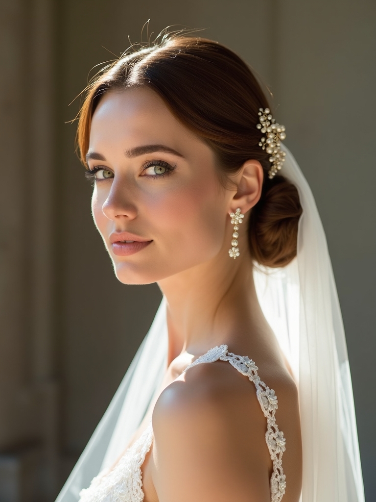 pearl pins enhance low bun