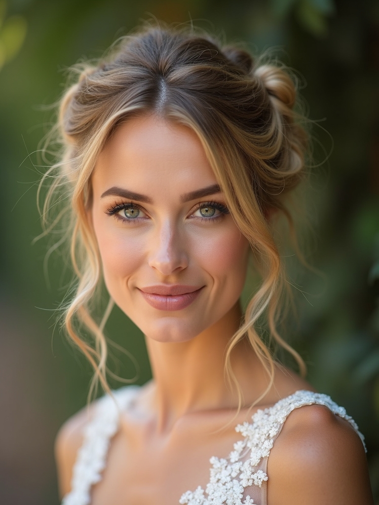 playful half up bun styles