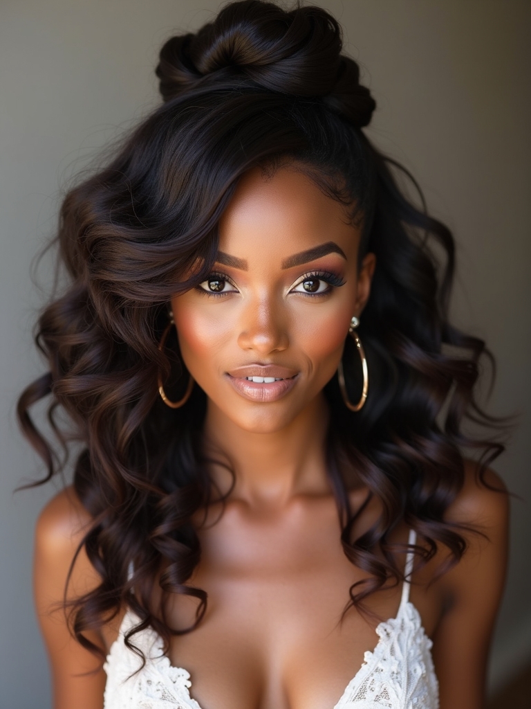 playful modern half up knots