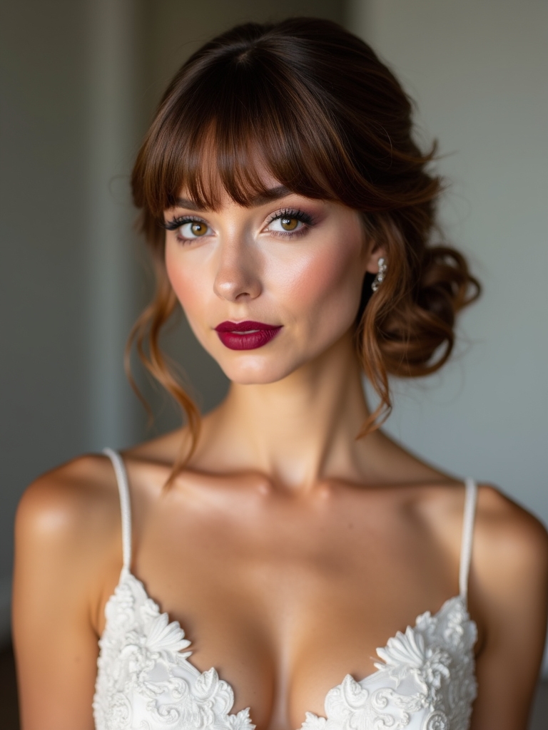 playful polished short bangs