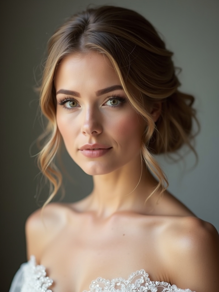 polished half up bridal elegance