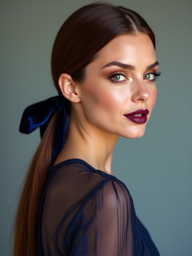 polished low ponytail style