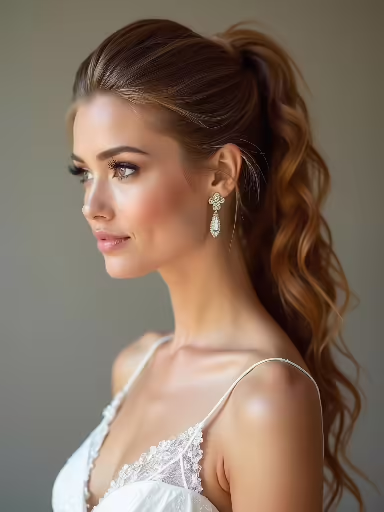 ponytail wedding hairstyle inspiration