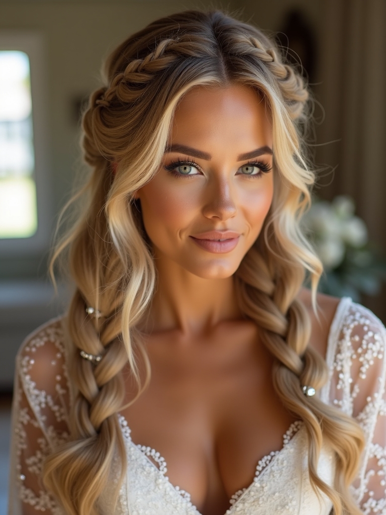radiant bronzed braided beauty