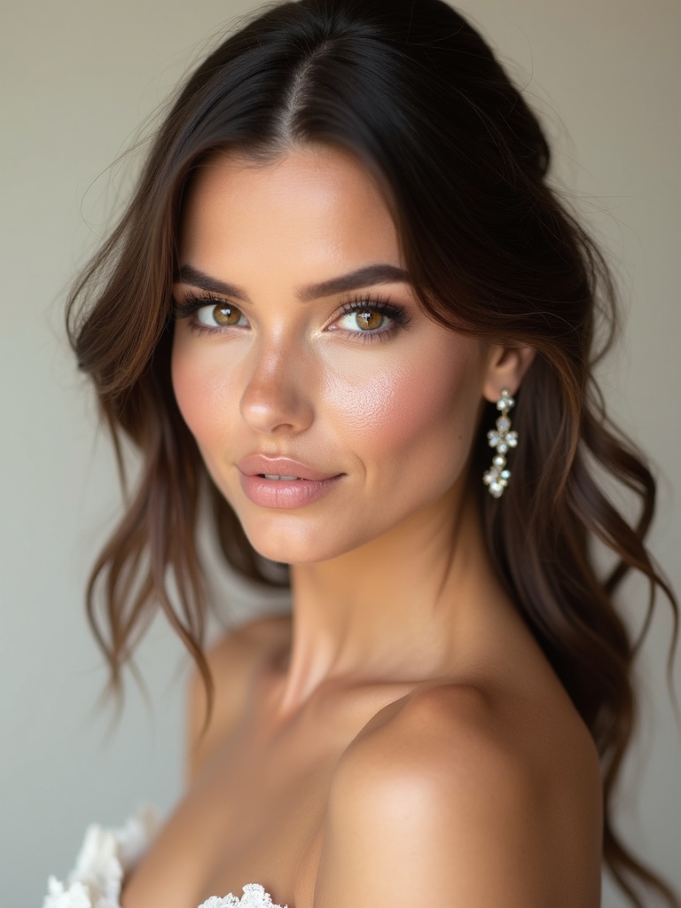 radiant brown eyed bridal beauty