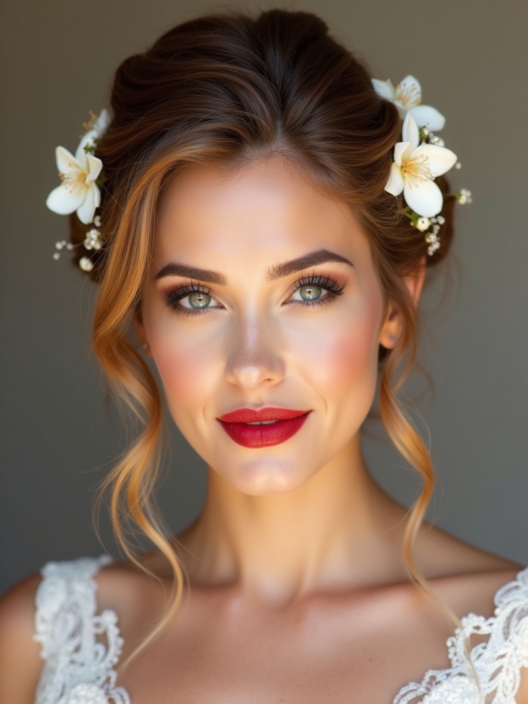 refined half up twist elegance