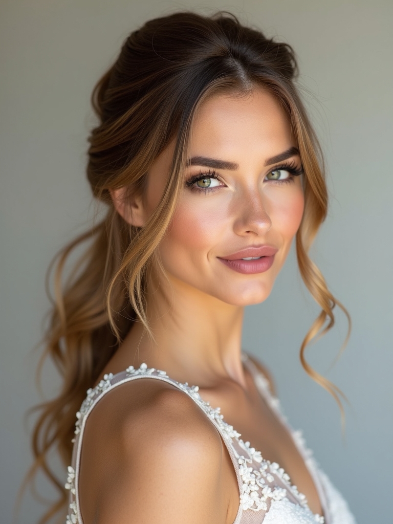 refined messy ponytail style