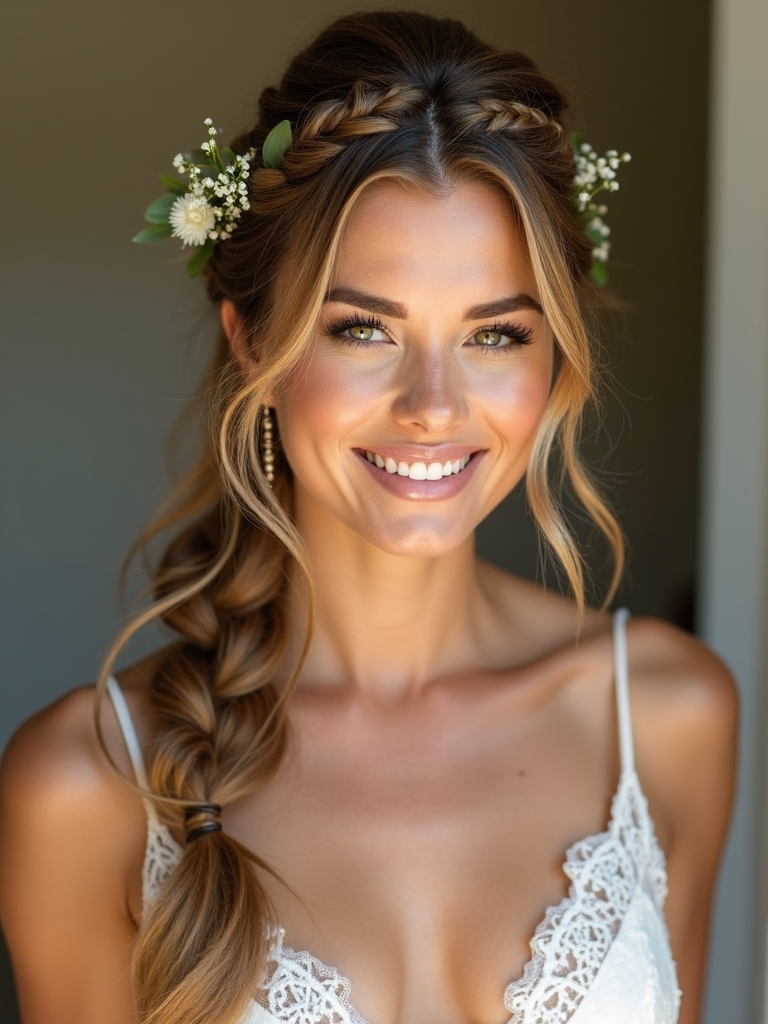 romantic boho braided hairstyle