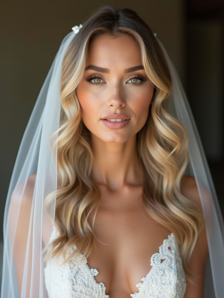 romantic boho bridal waves
