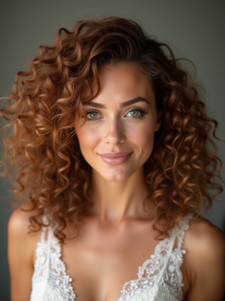 romantic bouncy cascade curls
