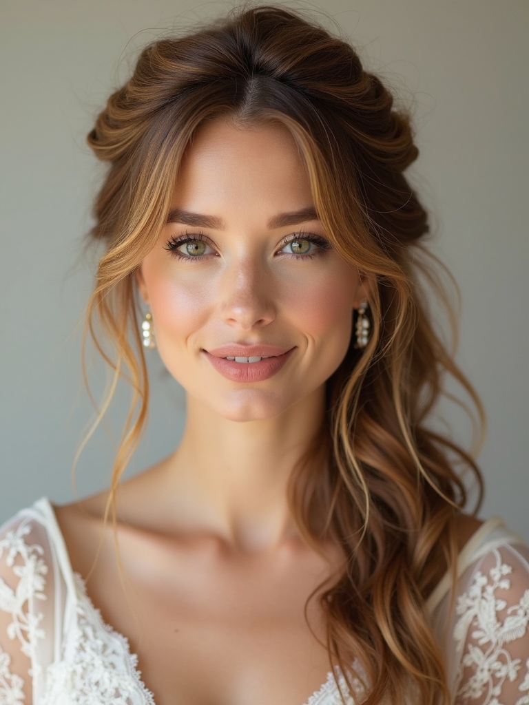 romantic braided half updo