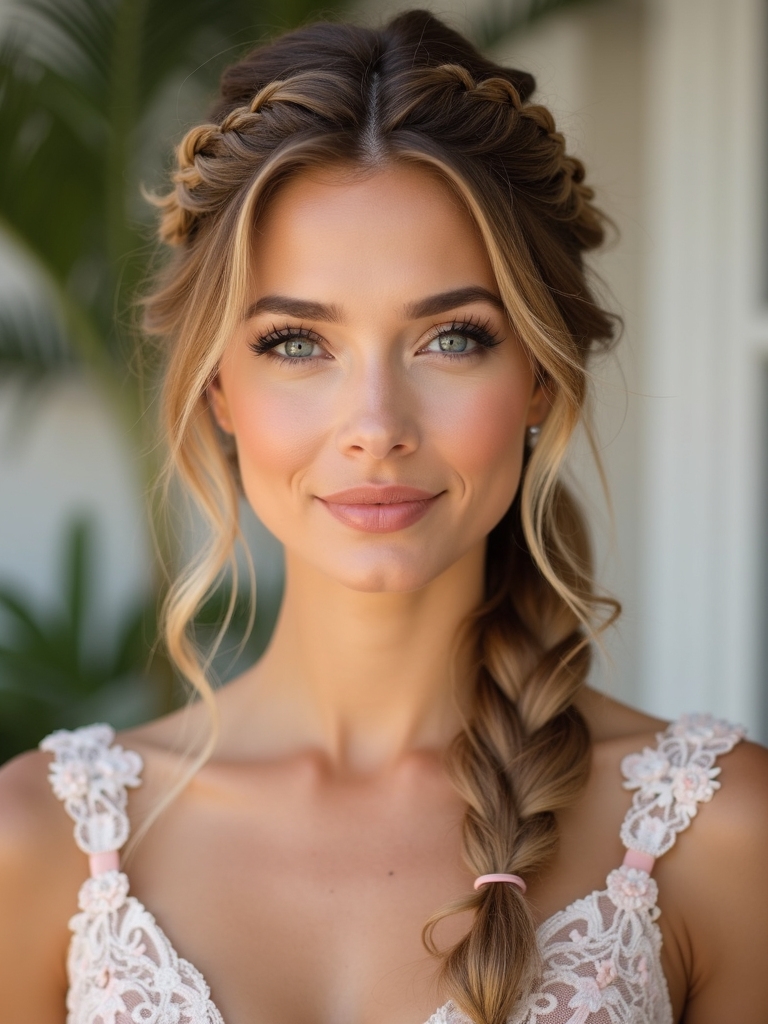 romantic feminine bridal braids