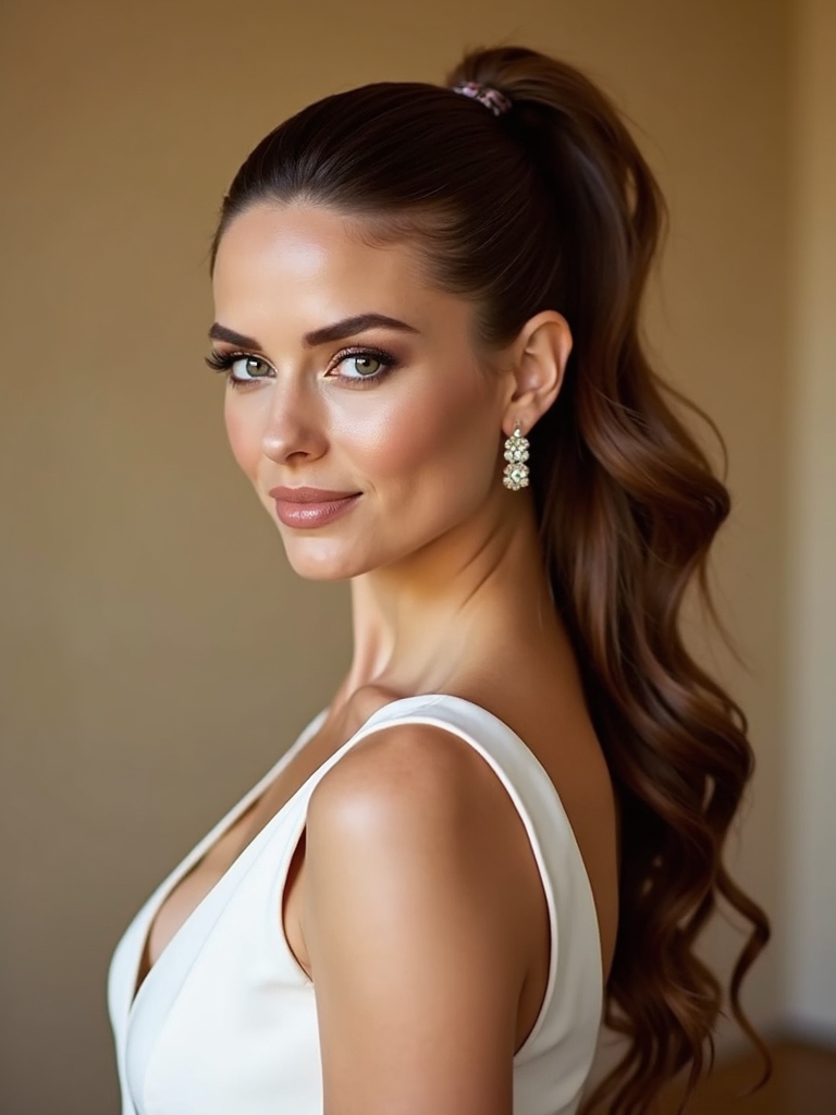 romantic half pony hairstyle elegance