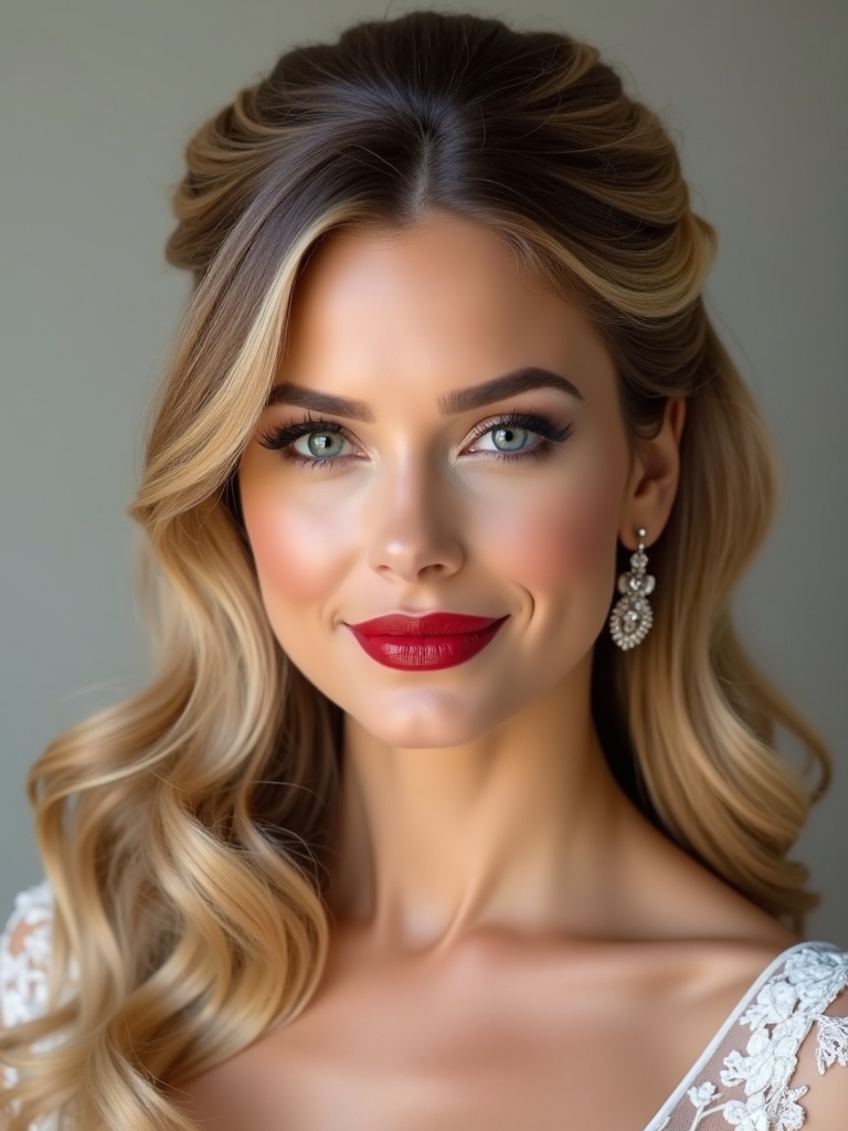 romantic half up hairstyle elegance