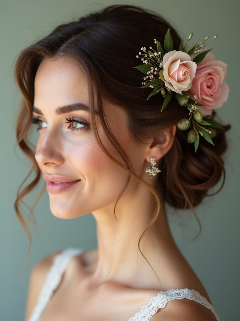 romantic half up hairstyle elegance