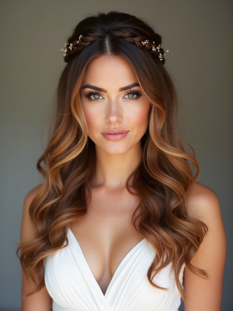 romantic half up hairstyles elegance