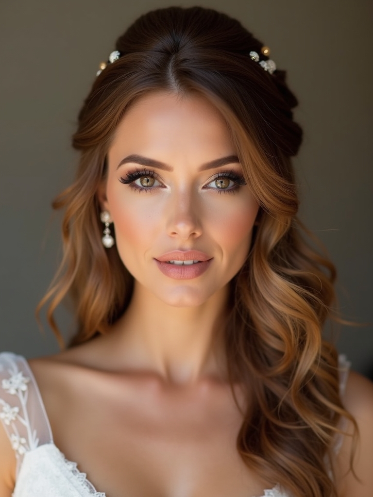 romantic half up hairstyles for bridesmaids