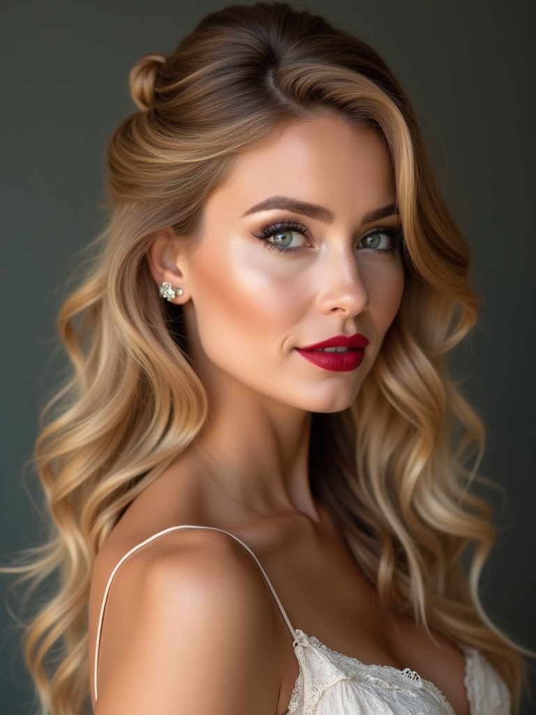 romantic half up twist hairstyle