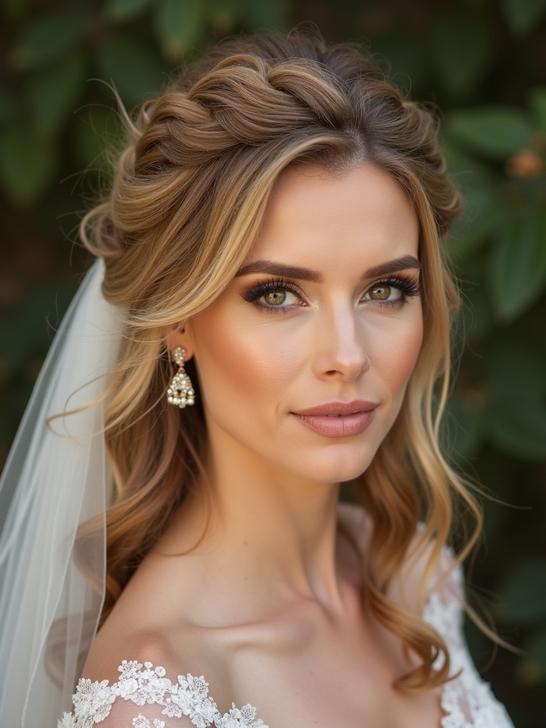 romantic half up wedding styles