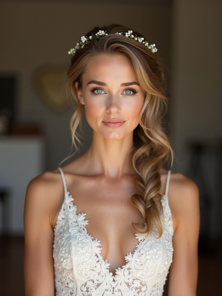 romantic halo braid elegance