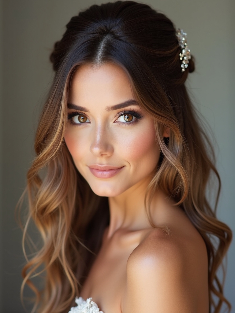 romantic lifting hair tendrils