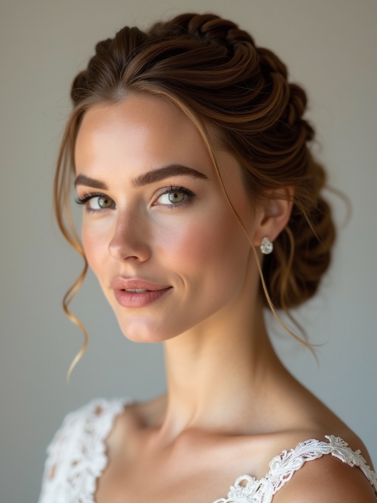 romantic low braided bun