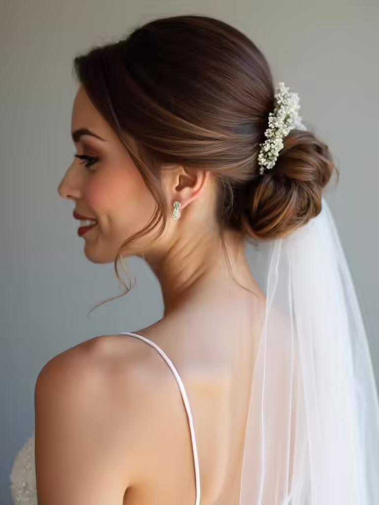 romantic low bun elegance