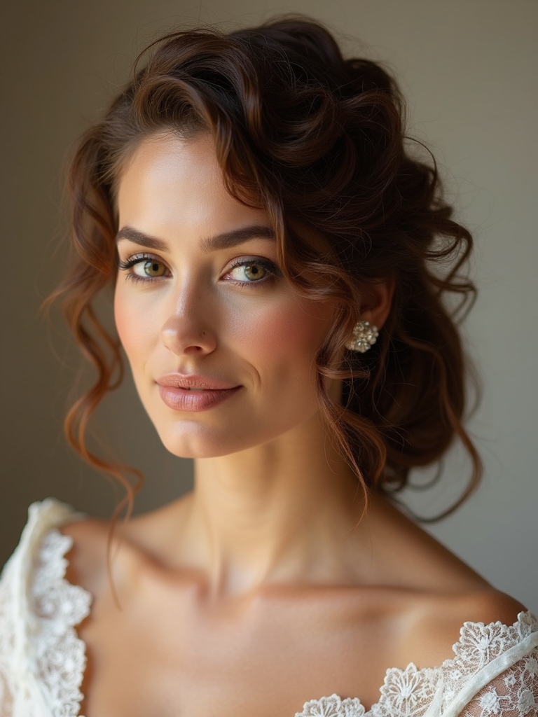 romantic low bun elegance