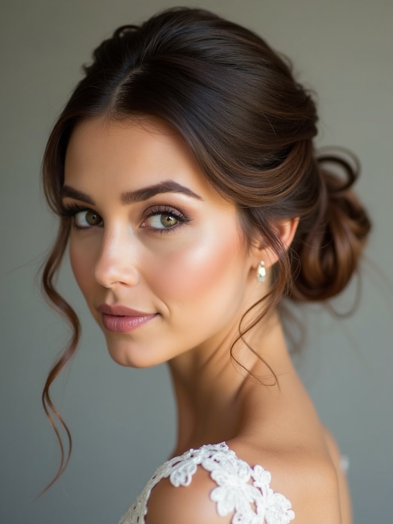romantic low bun hairstyle