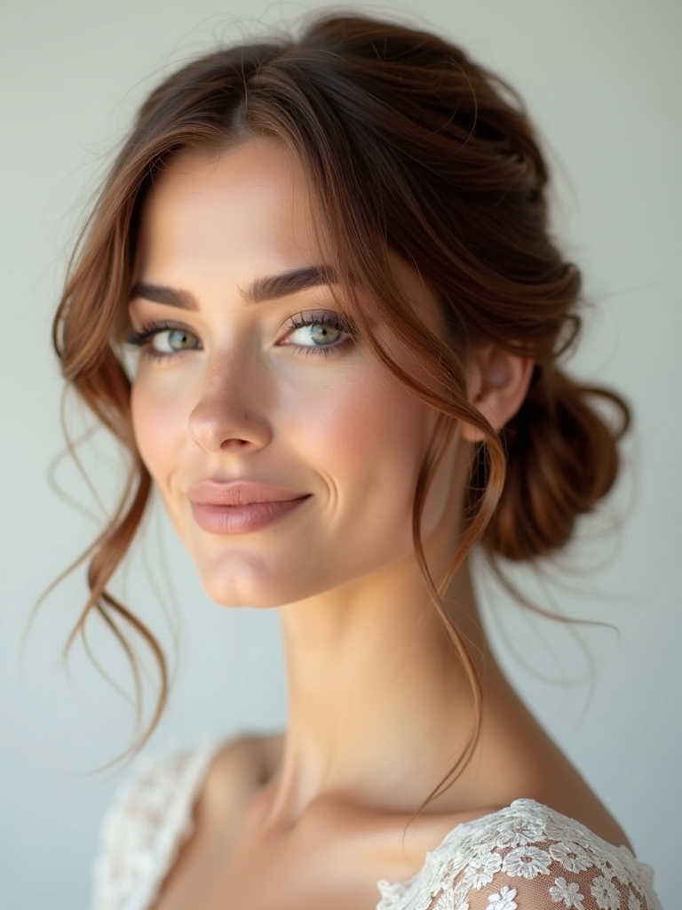 romantic low chignon style