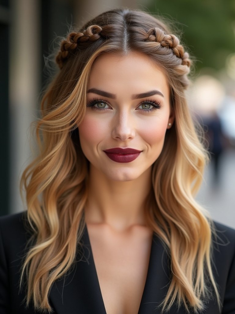 romantic practical medium length braids