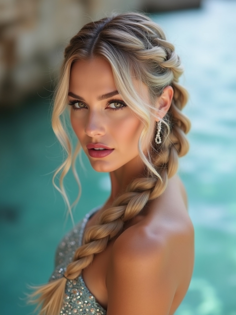 romantic side braids hairstyle
