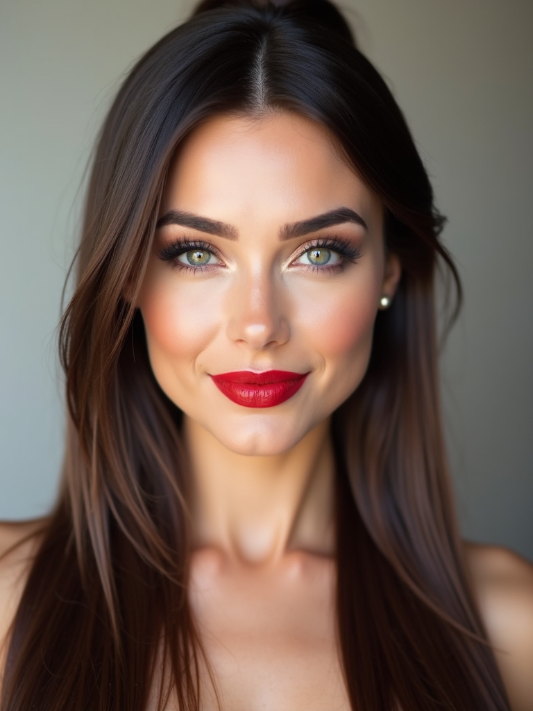 romantic sleek half up hairstyle