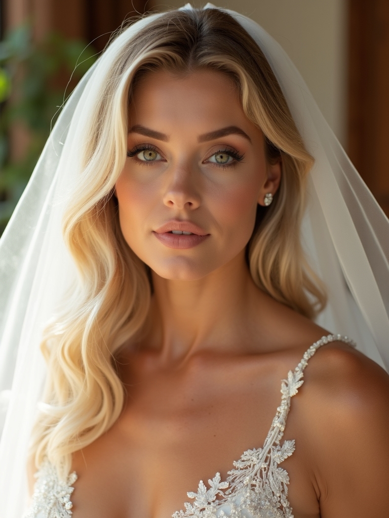 romantic soft waves veil