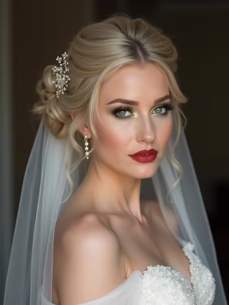 romantic structured bridal hairstyle