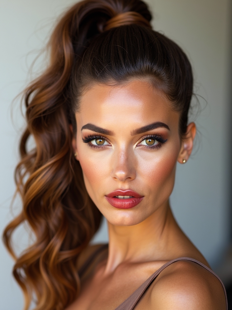 romantic textured wrap ponytail