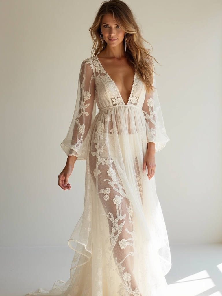 romantic unique boho gowns