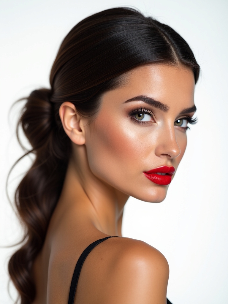 sculpted low ponytail elegance