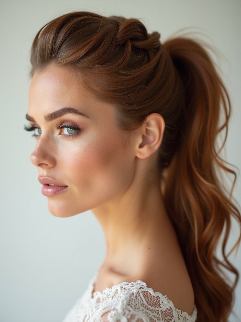 sculpted modern ponytail elegance
