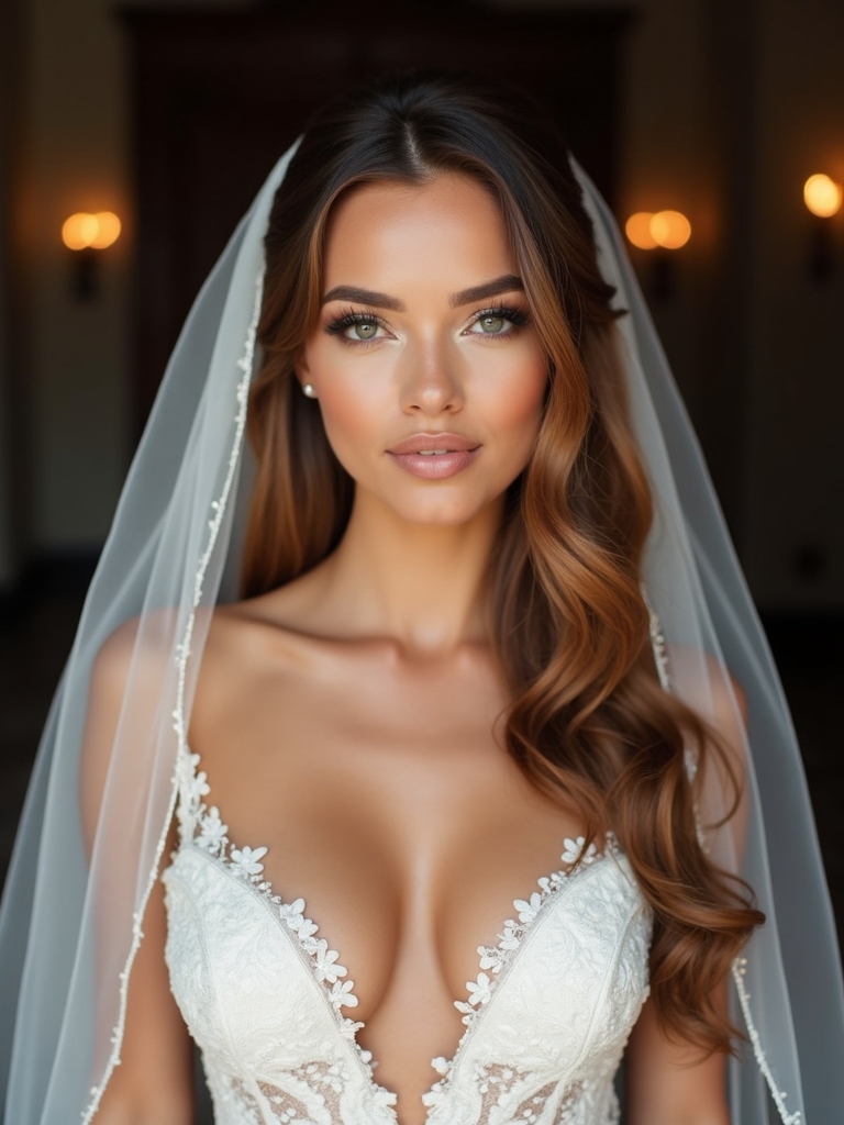 secure half up veil styles