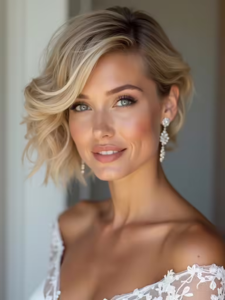 short hair bride hairstyles