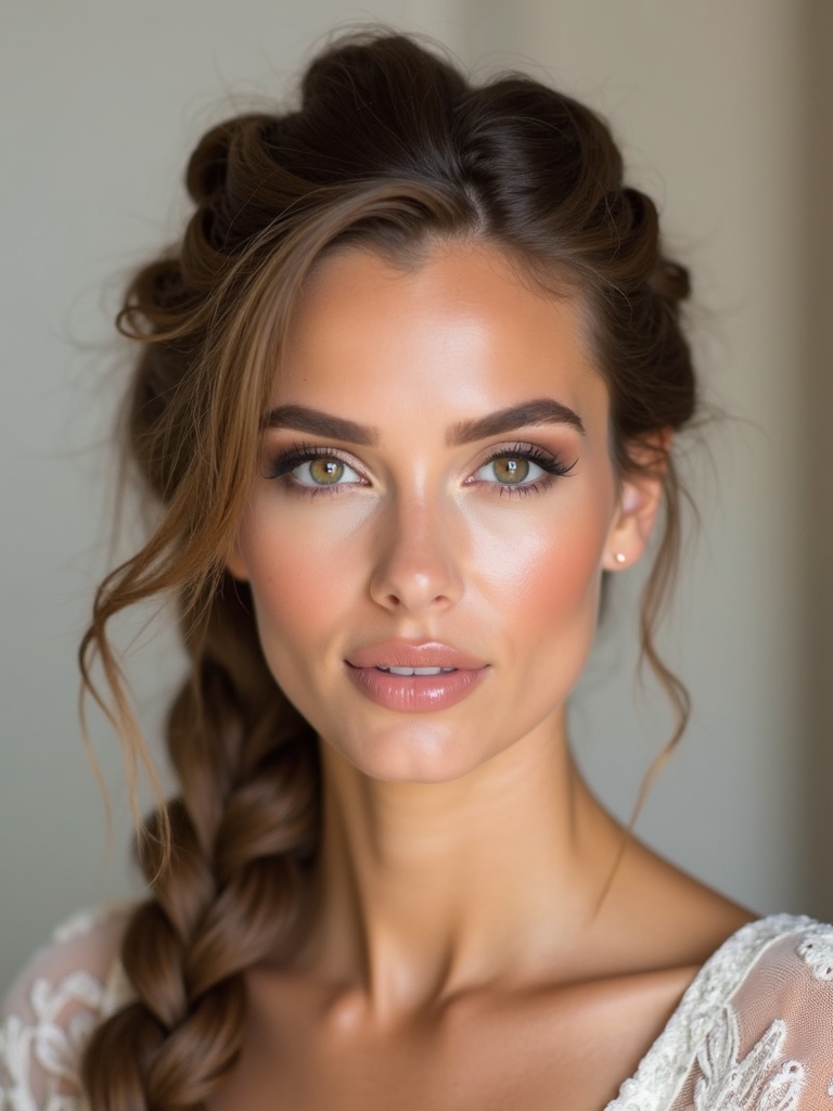 side swept braids for elegance