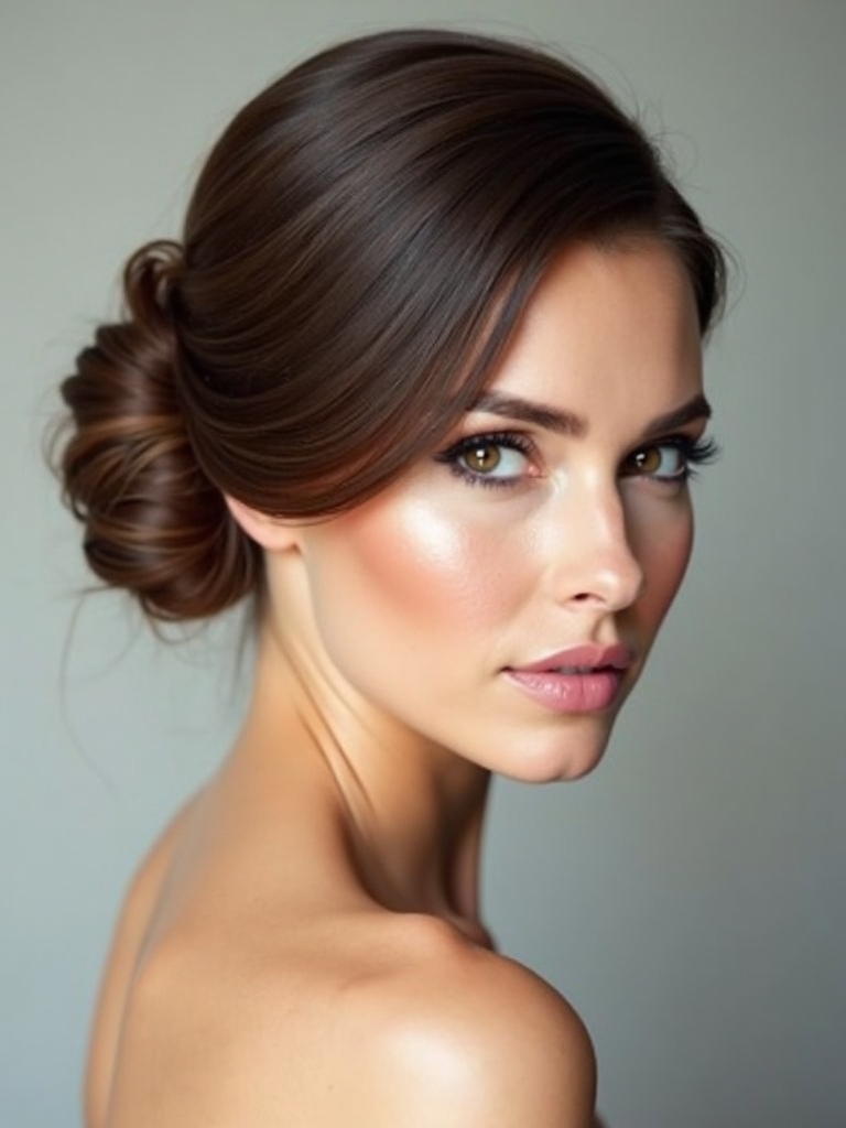 sleek chignon with texture
