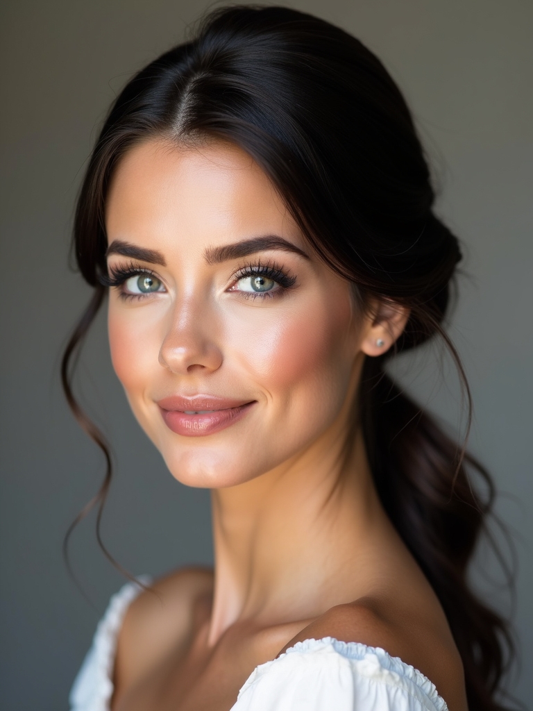 sleek elegant low ponytail