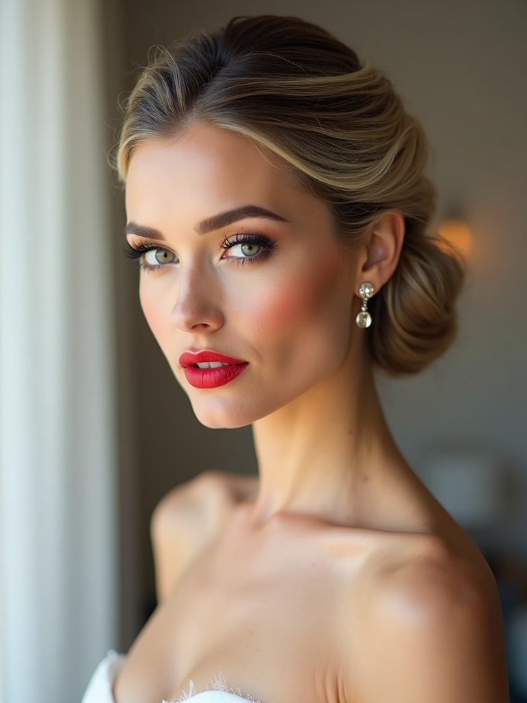 sleek elongated neck updos