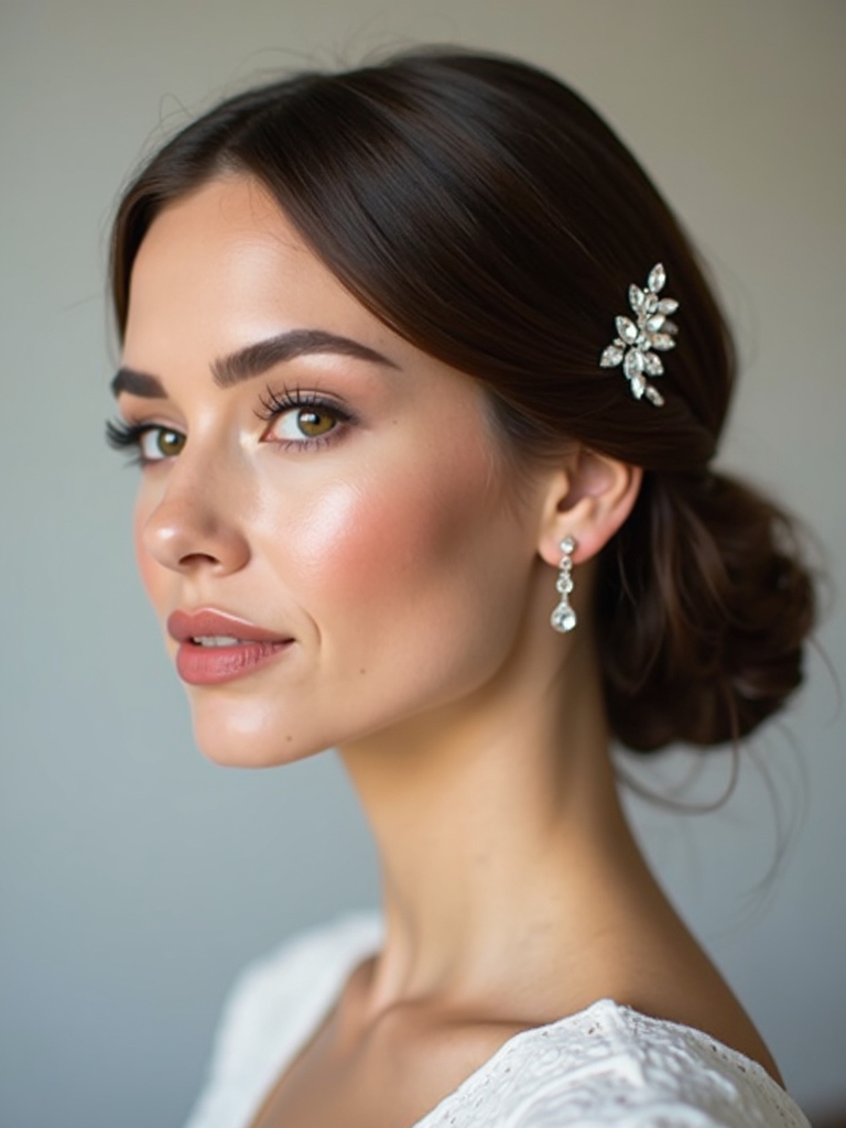 sleek hair jeweled pin